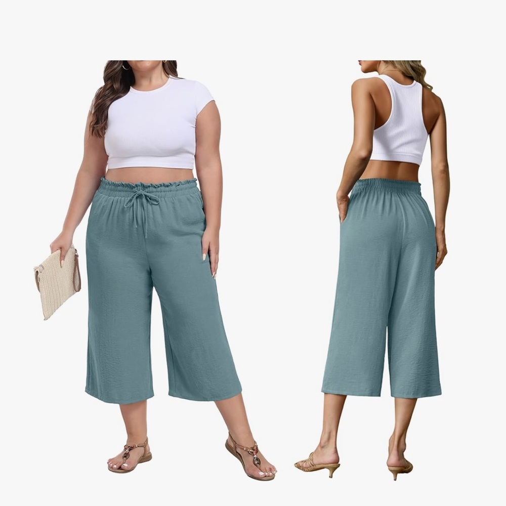 Elegant forest green Wide-Leg Women's Pants